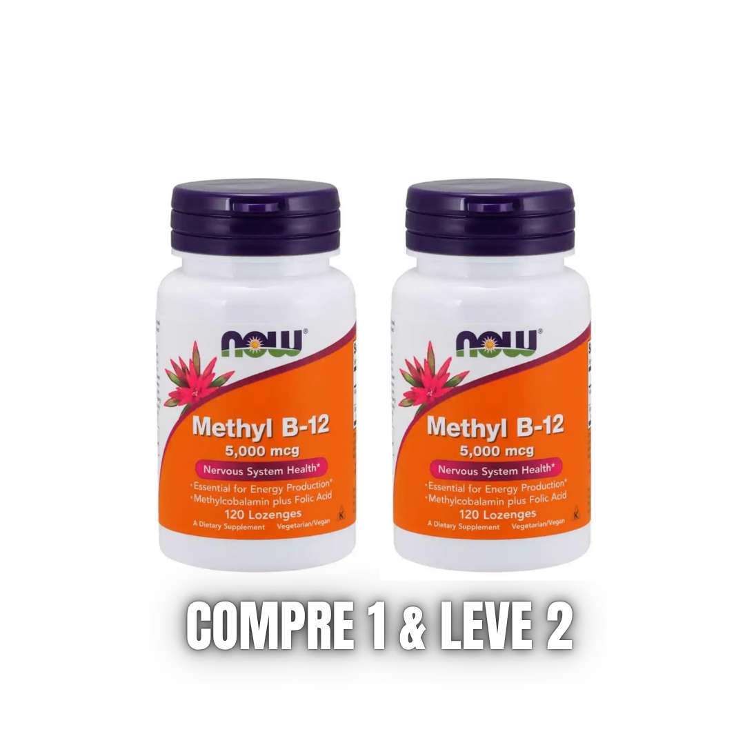 Methyl B12 Methylcobalamin 5000mcg (120 pastilhas) Now Foods