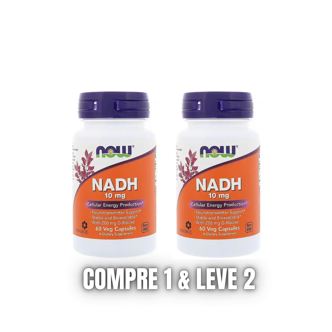 NADH 10MG com 200MG Ribose 60 Vcaps Now Foods