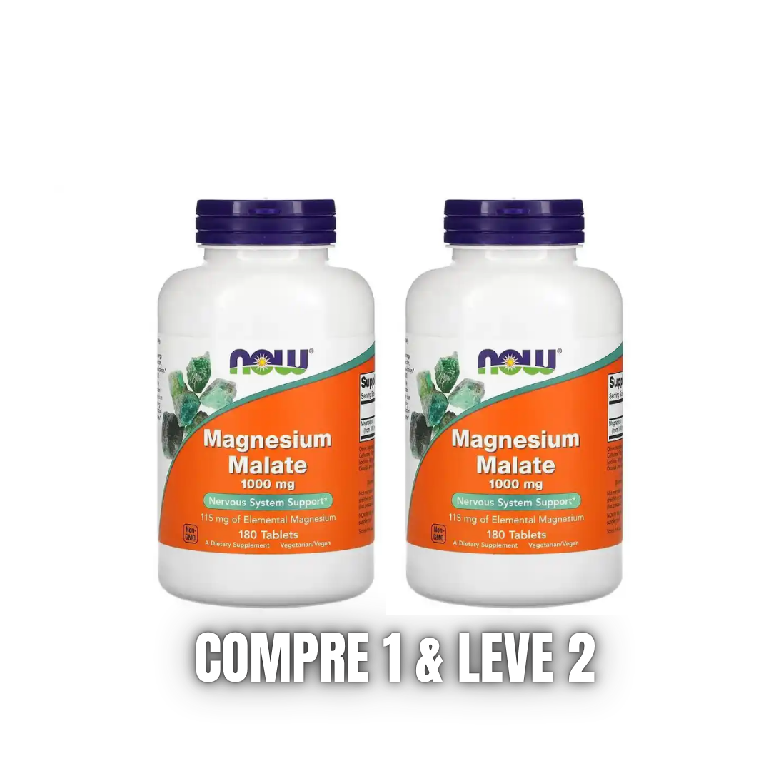 Magnesium Magnésio Malate 1000mg (180 Tablets) Now Foods