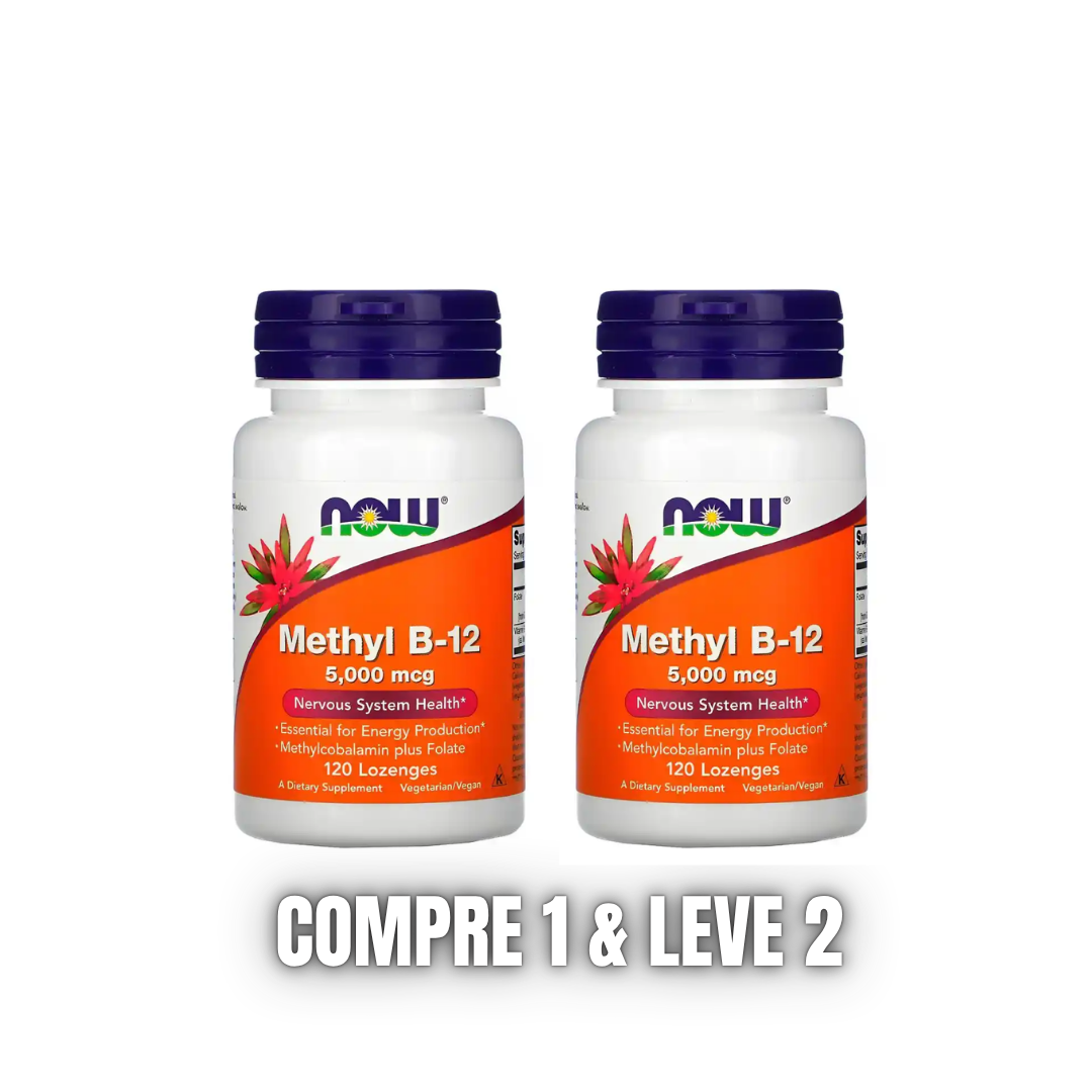 Methyl B12 Methylcobalamin 5000mcg (60 pastilhas) Now Foods